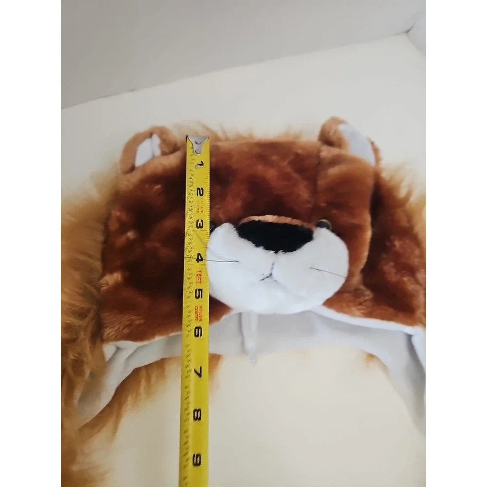Lion‎ Plush Animal Hat Kids Winter Costume Hat Fuzzy Mane Tassel Pom Pom